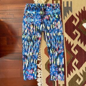 Fabletics multi-color pattern crop leggings size small